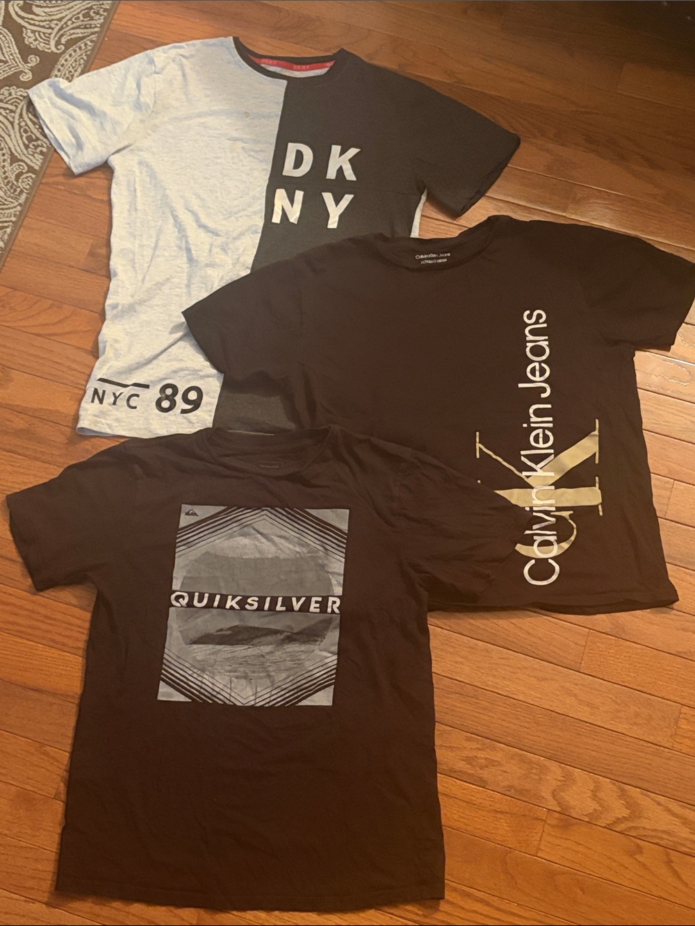 Dkny, Quicksilver Boys Two-Tone Black & Light Gray Split Logo Tee & Calvin Klein